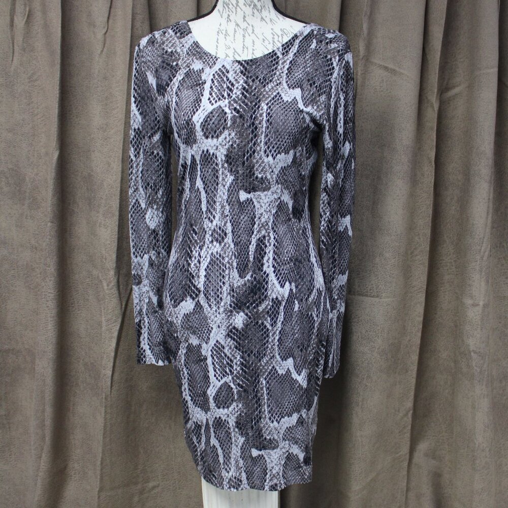 Dress Jennifer Lopez Medium Snakeskin Print Long Sleeve Low Back
